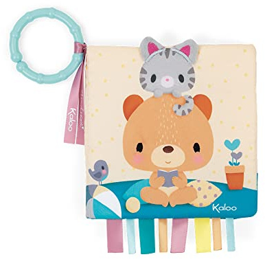 Kaloo - Choo - Babies’ Fabric Activity Book - Choo at Home - Sensory Awakening - Ultra-Soft Material - 5.5 x 5.5 / 14 x 14 cm - From Birth Onwards - K971801