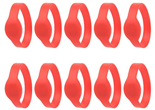 FILFEEL Carte de Bracelet, Bracelet d'identification, Accès pour Piscine, Sauna (rouge)