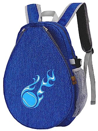 Bolsa de transporte para raqueta de tenis para niños, bolsa de lona impermeable, con cremallera, palas de pickleball, mochila de almacenamiento para pelotas, viajes, jugadores (azul profundo)