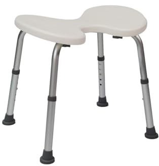 Duschhocker Butterfly Aluminium weiß Antirutschkappen höhenverstellbar