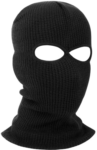 HAGOT Full Face Balaclava, Winter Knitted Balaclava, Ski Face Cover Unisex, Full Facecover for Outdoor Sports