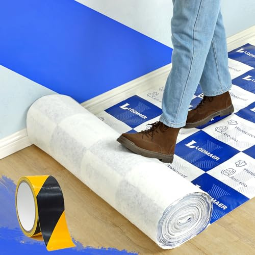 1 x 31 m Temporary Floor Protection for Construction Projects, Anti Slip Carpet Protector for Renovation, Paint Protection Floor Covering Moving for Concrete Stairs, Coverage of 334 sqft!