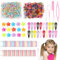 2165 Stück Haargummis Mädchen Set, Multicolor Mädchen Haarschmuck, Kinder Haarschmuck Enthalten Flechtwerkzeug Mini Haarclip Haarseile Gummibänder für Klein Mädchen