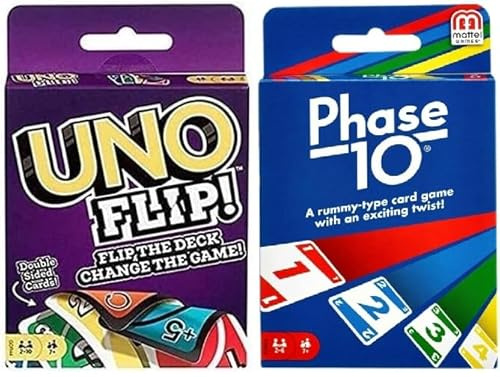 Mattel Flip and Phase 10 Kartenspiel, Combo Pack of 2