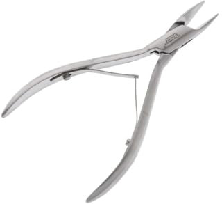 Otto Herder Manicure Nagelzange mit abgerundeter Spitze, 10,5 cm, mit eingesetzter Schneide, Nagelschere für Diabetiker aus Edelstahl, mit Doppelfeder