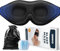 INNELO Masque de sommeil 3D pour dormeurs latéraux, 100% anti-lumière, confortable pour femmes et hommes, avec pochette & bouchons d’oreilles, avion, bureau, Noir