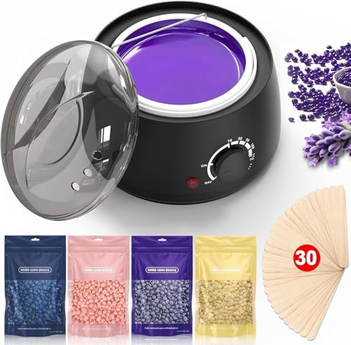 Waxing Set männer und frauen: Wachs haarentfernung - Wachsmaschine zur haarentfernung set für Gesicht Bikini Ganzkörper, Wachswärmer gerät Wax Maschine mit 400g Waxing Perlen, at Home Waxing Kit