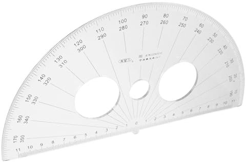 CAXUSD Rapporteur de Dessin Plastique Semi-circulaire Mesurer Angles pour de 0 à 180° Outil Robuste Précis et pour Étudiants et Enseignants en Mathématiques