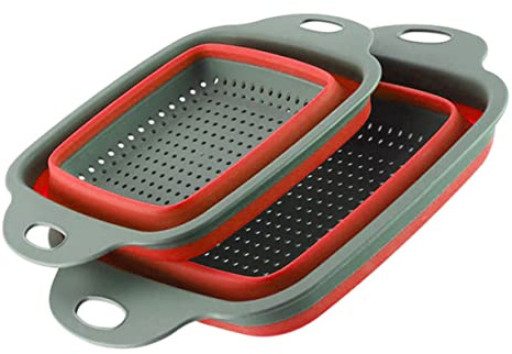 HOLIDYOYO 2pcs Foldable Drain Basket for Kitchen Multi-Functional Storage Rack Washing Basket Fruit and Vegetable Storage