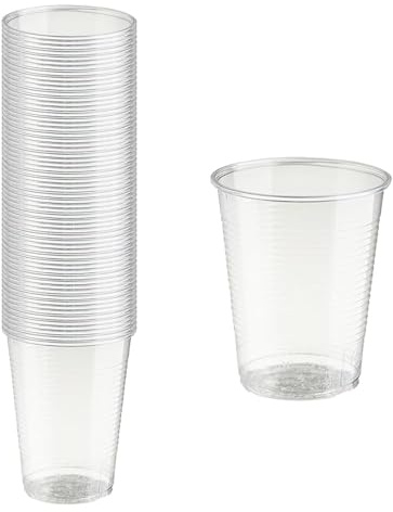 Generico 1000 Bicchieri trasparenti in Plastica per Acqua 200 CC 10 Confezioni da 100 pz Cadauna trasparente 200cc Bicchiere festa party casa