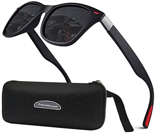 Perfectmiaoxuan Occhiali da Sole da Uomo Donna Polarizzati Protezione UV400 per Viaggio di vacanza guidare pesca trekking Infrangibili Notturna Antiriflesso Guida