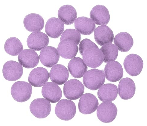 QUARKZMAN 30 Pcs Bolas De Fieltro De Lana Pompones De Fieltro Lila Claro