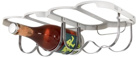 Joseph Joseph Cradle Wine Bottle Organiser, Under Cabinet Mount, Folding Steel Rack, Holds 4 Bottles