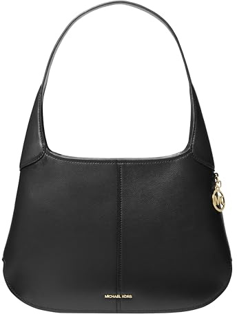 Michael Kors Women's Alice Large Top-Zip Shoulder, Gold-Tone Hardware/Leather, Black