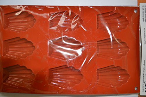 silikomart | SF032 Silikonform für MADELEINE Monoportionen, antihaftbeschichtet, 9 Monoportionen, Packung mit 1 Kuchenform, 68 x 45 mm, h 17 mm, Made in Italy