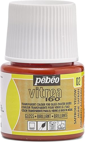 PEBEO 111002 - Transparent Glass Paint Vitrea 160°C - Saffron Yellow - 45 ML