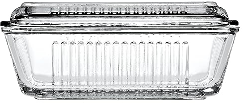 Beurrier en verre/pot à beurre