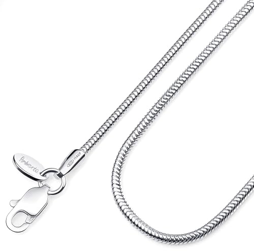 Amberta Collana Serpente in Argento Sterling 925 per Donna: Collana Snake Donna 50 cm