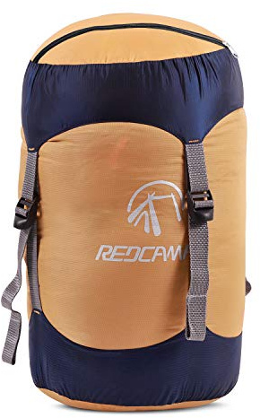 REDCAMP Nylon Compression Stuff Sack, Lightweight Sleeping Bag Compression Sack Great for Backpacking, Hiking and Camping, Orange L