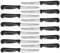 Rosenstein & Söhne Frühstückmesser: Frühstücksmesser mit Wellenschliff aus rostfreiem Chromstahl, 12er-Set (Brötchenmesser Wellenschliff, Messer mit Wellen, frühstucksmesser)
