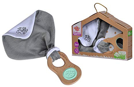 Eichhorn - Hochet bébé Pure avec Doudou – en Bois de hêtre certifié FSC, Jouet en Bois Durable, avec Miroir, sans BPA, Convient aux Enfants dès Les Premiers Mois de Vie.