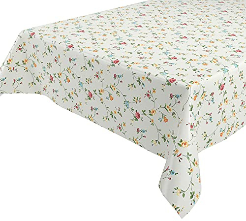 BEAUTEX Wachstuchtischdecke abwaschbar, Klassisch Blümchen, Eckig 140x100