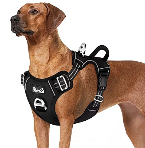 Eyein Dog Harness Large Dog, Anti Pull Adjustable Heavy Duty Pet Vest Harness with 2 Clips, Easy Control Escape Proof with Soft Padded Handle Reflective for Outdoor Training Walking, XL