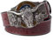 WRJAHCG Gürtel Western für Cowboy, Vintage Long Horn Bull Rodeo Western Cowboy Gürtel,Silver red,130CM/51.2''