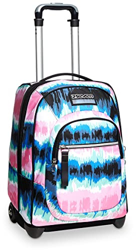 Seven Trolley, 2 in 1, Schulranzen mit Rollen, Rucksack mit Trolleyfunktion für Kinder, ab 1. Klasse, für Schule, Reisen, Mädchen&Jungen, pink/blau, SHADECOL Girl