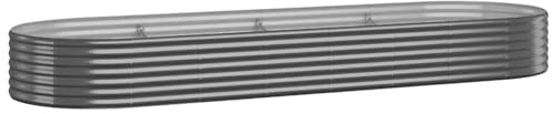 vidaXL Odlingslåda pulverlackerat stål 322x100x36 cm antracit
