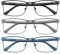 MODFANS Confezione da 3 Occhiali da Lettura Uomo,Occhiali Vista Anti Luce Blu,In Metallo Acciaio Inox,Leggera,Visione Chiara,con Custodia