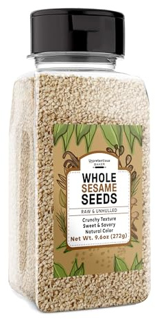 Unpretentious Whole Sesame Seeds, 9.6 oz, Raw & Unhulled, Crunchy Texture, Natural