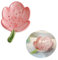 Blume Seifenschale Keramik, Seifenschale mit Ablauf Niedlich, Verzierungen Seifenhalter Kreativ Abtropfbarer Seifenschalenhalter (Tulpe, Rosa)