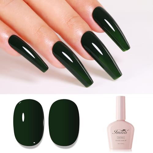 Imtiti Emerald Green Gel Polish - High Gloss Soak Off UV LED Nail Art Mani Salon Set 10ML