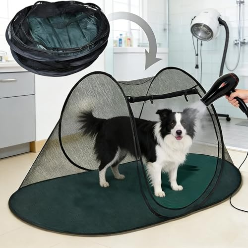 Outdoor Dogs Tent Two Door Pet Pen Tent Folding Pet Drying Tent with Carry Bag Indoor Playpen Portable Exercise Tent for Kittens, Puppies, Rabbits and Other Small Animal (Black, XL, 1)