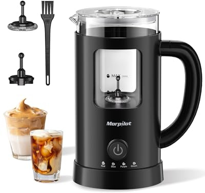 Milk Frother Electric 4 in 1 - Morpilot Automatic Milk Frothers 600ml Large Capacity Milk Steamer Milk Heater and Warmer Hot or Cold Milk Foam Maker for Capuccino Chocolate Latte Coffee