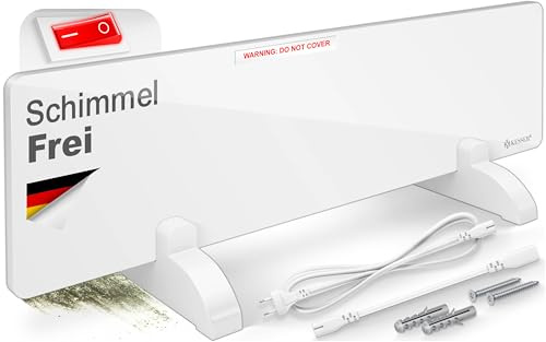 KESSER Calefacción por infrarrojos contra moho, 50 W, para pared y baño, sin moho, alternativa al spray antimoho y pintura, ahorro de energía, color blanco
