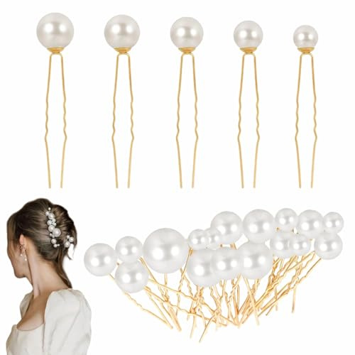 36Pezzi Forcine per Capelli con Perle a Forma di U Fermagli per Capelli di U con Perle Perla Accessori Capelli Sposa per Matrimonio Ballo di Fine Anno Festa