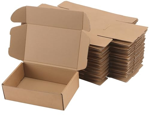 CHUENHEI 40 stycken förpackningslådor av wellpapp, små flyttlådor, 20 x 13 x 6 cm brun fraktkartonger liten kartong låda för förpackning, presentförpackning, postlåda, viklådor, frakt