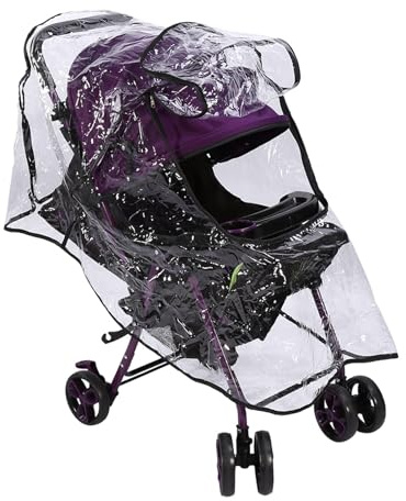 Yosoo Health Gear Cubierta de Lluvia para Cochecito de bebé, Impermeable de PVC, Cubierta de Lluvia Transparente Plegable para Cochecito de bebé, Se Adapta a Cochecitos de Paraguas Universales