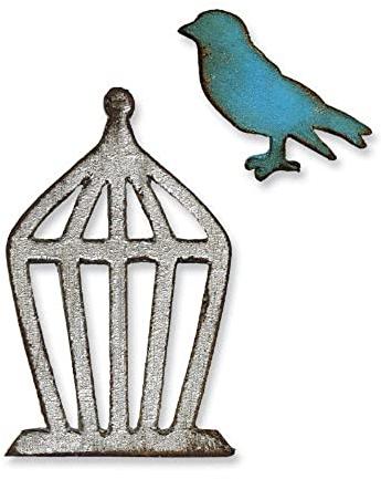 Sizzix Movers and Shapers Magnetic Die 2/Pkg by Tim Holtz, Bird and Cage