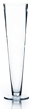 WGV trumpetformad glasvas, öppningen är 10 cm / 4 tum och höjden är 40,6 cm / 16 tum (flera storleksval), genomskinlig, hög, pilsner, blomkruka, behållare, bordsuppsats, bröllopsevenemang heminredning