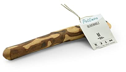 PetLove Kauholz für Hunde aus Olivenholz • Holzknochen als Hundespielzeug • Kauknochen als Zahnpflege & Kauspielzeug für Hund • Größe: M (100-220g) • Ideal für mittlere & größere Hunde