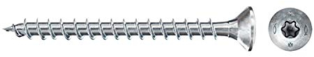 Fischer Viti per Legno o Truciolare Power-Fast II CTF 3,0x12 Filetto totale, Torx, Testa svasata piana, Zincatura bianca, 200 Pz, 670001