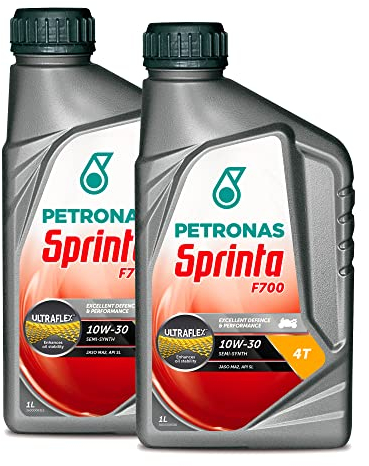 Petronas Kit 2X Sprinta F700 10W-30 Olio Motore Semi Sintetico per Moto e Scooter 4 Tempi - 2 Confezioni da 1 Litro