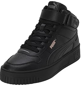 Puma Women Carina Street Mid Sneakers, Puma Black-Puma Black-Rose Gold, 8.5 UK