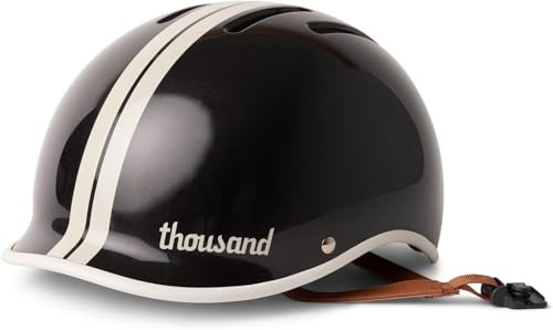 Thousand Casco bicicleta adulto Heritage – Casco mtb uomo ventilato con sistema antifurto PopLock – Ideale per bicicletta urbana, skate o pattini per uomini e donne – Heritage 2.0 Phantom Black, M