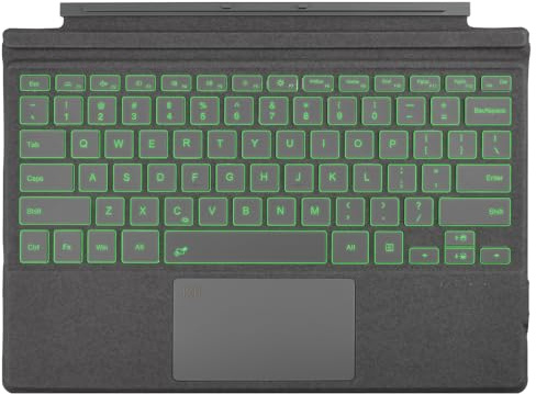 Rii Surface Pro 7 Tastatur, Bluetooth 5.2, 7-farbige Hintergrundbeleuchtung, kompatibel mit Surface Pro 7 Plus/7/6/5/4/3, Grau