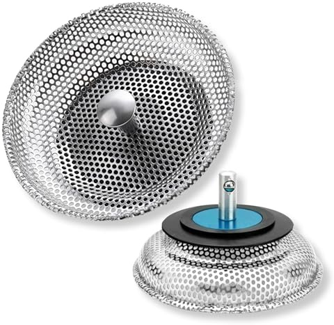 1 Stück Küchenspüle Sieb, Spülbecken Siebkörbchen Edelstahl Spülbecken, Edelstahl Spülbecken Sieb Stopper, Abflussstopfen, Siebkörbchen Spüle,für Exzenter-Bedienung, Küchenspüle Sieb Antiblocking 80mm
