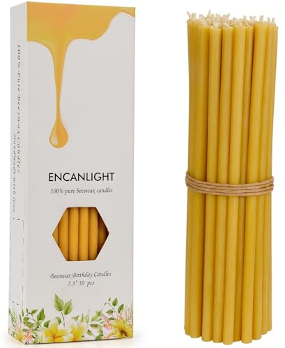 7.3 inch 100% Pure Natural Prayer Candle 50pcs-60min Burn Time Candles-Dripless and Smokeless for Prayer,Thanksgiveing,Family, Wedding,Men,Relax